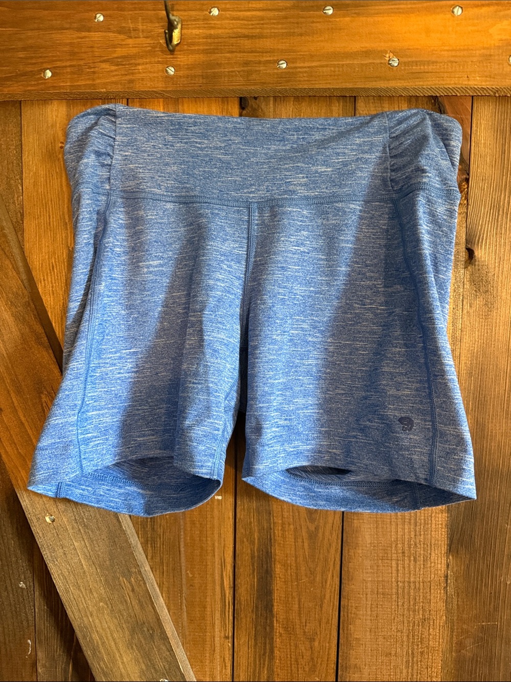 Mountain Hardwear Heathered Blue High-Rise Athletic Shorts
